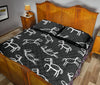 Equestrian Drawn Pattern Print Bed Set Quilt-grizzshop