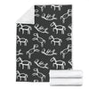 Equestrian Drawn Pattern Print Blanket-grizzshop