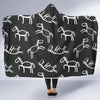 Equestrian Drawn Pattern Print Hooded Blanket-grizzshop