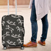 Equestrian Drawn Pattern Print Luggage Cover Protector-grizzshop