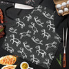 Equestrian Drawn Pattern Print Men's Apron-grizzshop