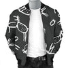 Equestrian Drawn Pattern Print Men's Bomber Jacket-grizzshop