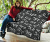 Equestrian Drawn Pattern Print Quilt-grizzshop