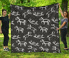 Equestrian Drawn Pattern Print Quilt-grizzshop