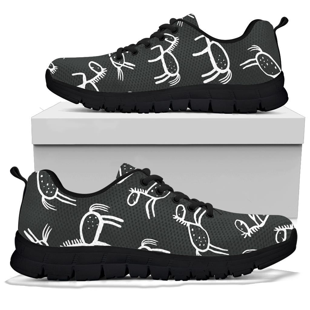 Equestrian Drawn Pattern Print Sneaker Shoes For Men Women-grizzshop