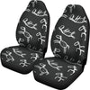 Equestrian Drawn Pattern Print Universal Fit Car Seat Covers-grizzshop