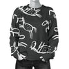 Equestrian Drawn Pattern Print Women's Sweatshirt-grizzshop