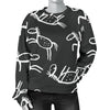 Equestrian Drawn Pattern Print Women's Sweatshirt-grizzshop