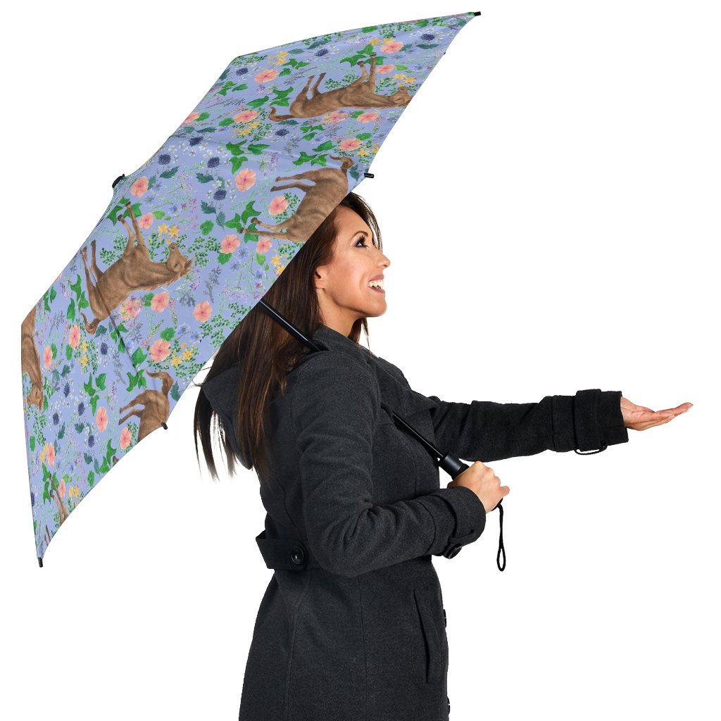 Equestrian Floral Pattern Print Automatic Foldable Umbrella-grizzshop