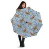 Equestrian Floral Pattern Print Automatic Foldable Umbrella-grizzshop