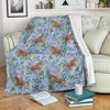 Equestrian Floral Pattern Print Blanket-grizzshop