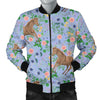 Equestrian Floral Pattern Print Men's Bomber Jacket-grizzshop