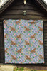 Equestrian Floral Pattern Print Quilt-grizzshop