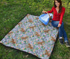 Equestrian Floral Pattern Print Quilt-grizzshop