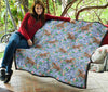 Equestrian Floral Pattern Print Quilt-grizzshop