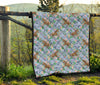 Equestrian Floral Pattern Print Quilt-grizzshop