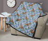 Equestrian Floral Pattern Print Quilt-grizzshop