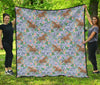 Equestrian Floral Pattern Print Quilt-grizzshop