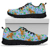 Equestrian Floral Pattern Print Sneaker Shoes For Men Women-grizzshop