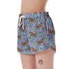 Equestrian Floral Pattern Print Women's Shorts-grizzshop