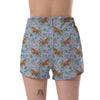 Equestrian Floral Pattern Print Women's Shorts-grizzshop