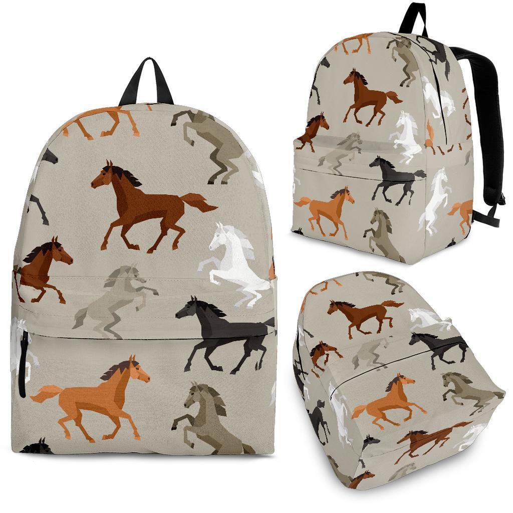 Equestrian Pattern Print Backpack-grizzshop