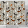 Equestrian Pattern Print Bathroom Shower Curtain-grizzshop