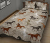 Equestrian Pattern Print Bed Set Quilt-grizzshop