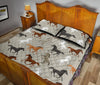 Equestrian Pattern Print Bed Set Quilt-grizzshop