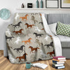 Equestrian Pattern Print Blanket-grizzshop