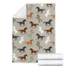 Equestrian Pattern Print Blanket-grizzshop