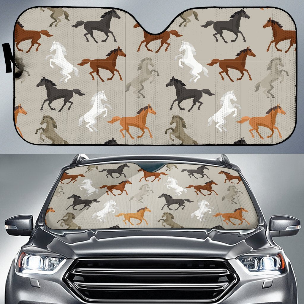 Equestrian Pattern Print Car Sun Shade-grizzshop
