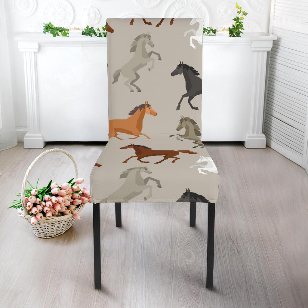 Equestrian Pattern Print Chair Cover-grizzshop