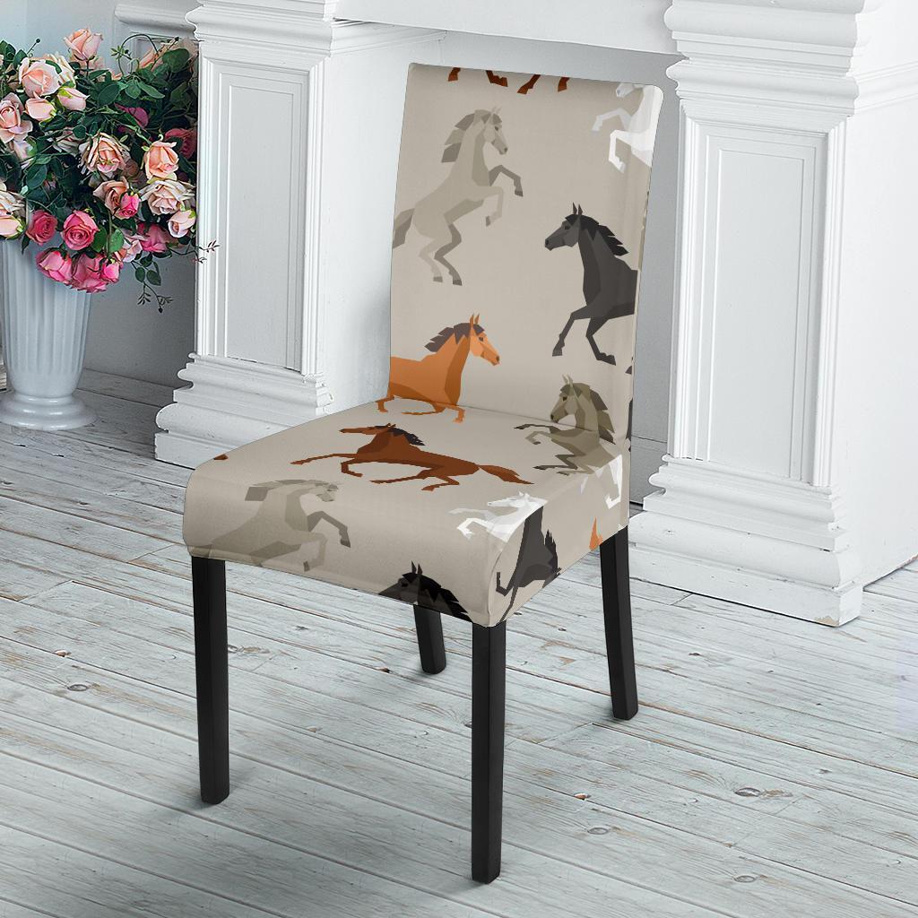 Equestrian Pattern Print Chair Cover-grizzshop