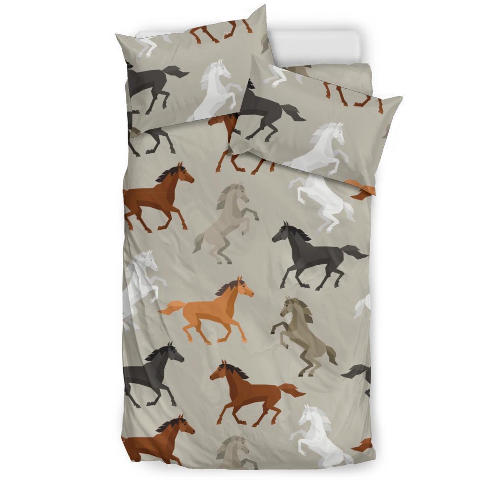 Equestrian Pattern Print Duvet Cover Bedding Set-grizzshop