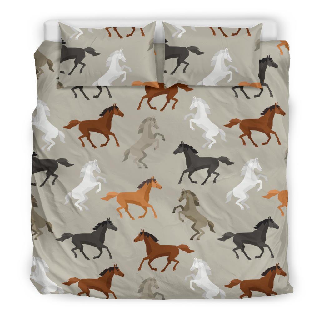 Equestrian Pattern Print Duvet Cover Bedding Set-grizzshop