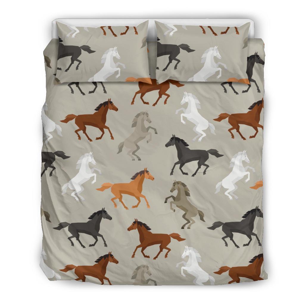 Equestrian Pattern Print Duvet Cover Bedding Set-grizzshop