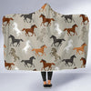 Equestrian Pattern Print Hooded Blanket-grizzshop