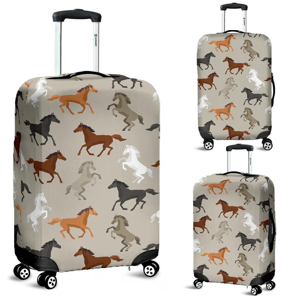 Equestrian Pattern Print Luggage Cover Protector-grizzshop