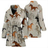 Equestrian Pattern Print Women Long Robe-grizzshop