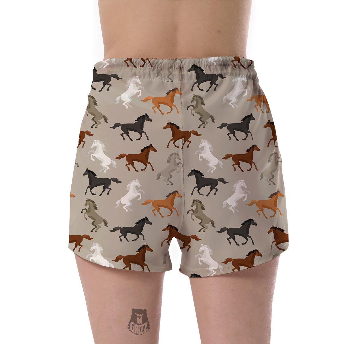 Equestrian Pattern Print Women's Shorts-grizzshop