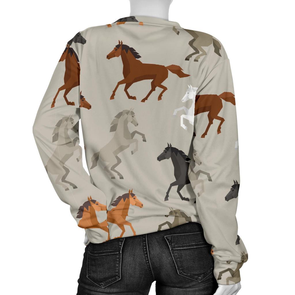 Equestrian Pattern Print Women's Sweatshirt-grizzshop