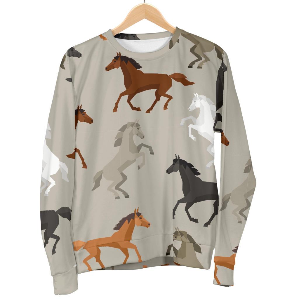 Equestrian Pattern Print Women's Sweatshirt-grizzshop