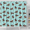 Equestrian Print Pattern Bathroom Shower Curtain-grizzshop