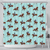 Equestrian Print Pattern Bathroom Shower Curtain-grizzshop