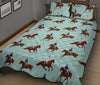 Equestrian Print Pattern Bed Set Quilt-grizzshop