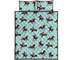 Equestrian Print Pattern Bed Set Quilt-grizzshop