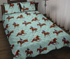 Equestrian Print Pattern Bed Set Quilt-grizzshop