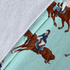 Equestrian Print Pattern Blanket-grizzshop