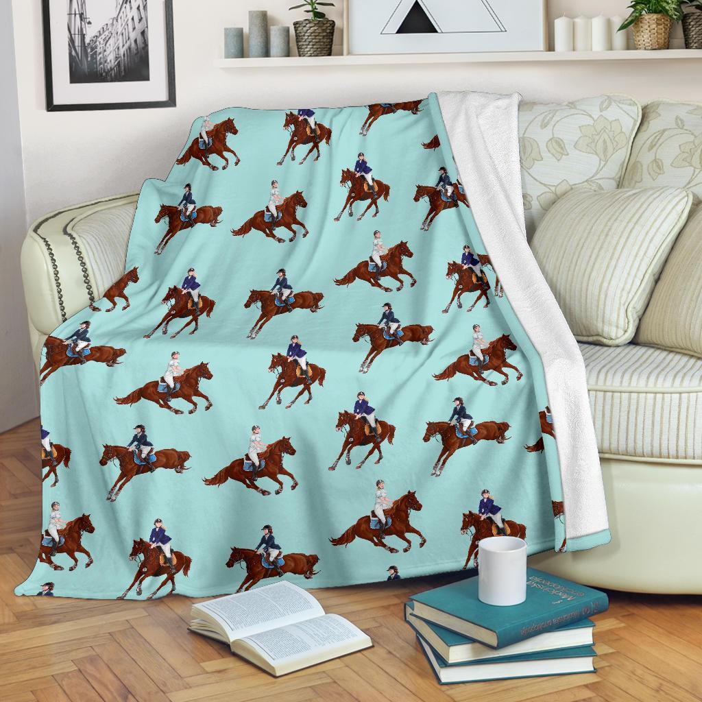 Equestrian Print Pattern Blanket-grizzshop